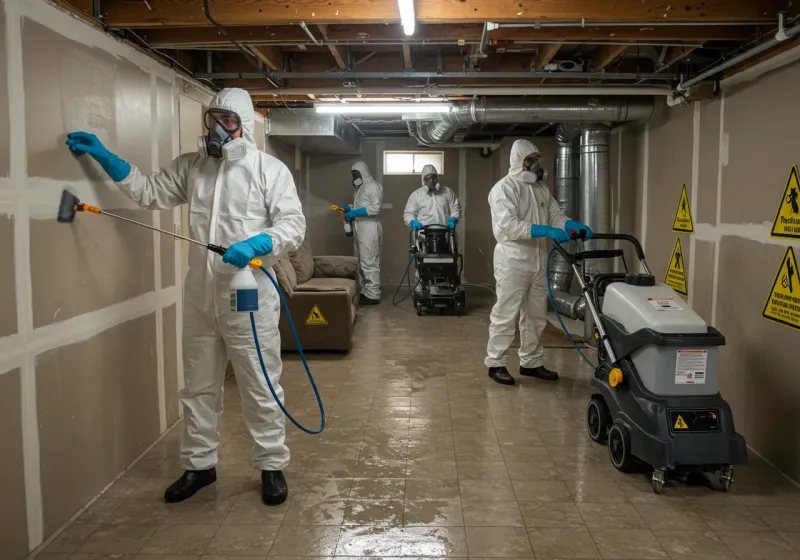 Basement Moisture Removal and Structural Drying process in Urbana, OH